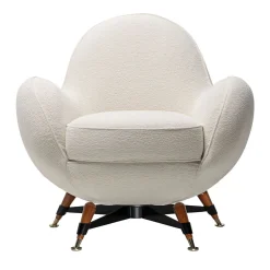 Mercury White Upholstered Armchair