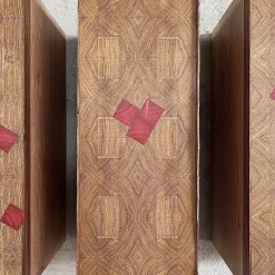 MESCOLANZA Set of 4 Wood Wall Cabinets with Inlays