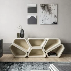 Messapo Modular Lecce Limestone Bookcase by Noii Studio