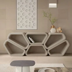 Messapo Modular Lecce Limestone Bookcase by Noii Studio