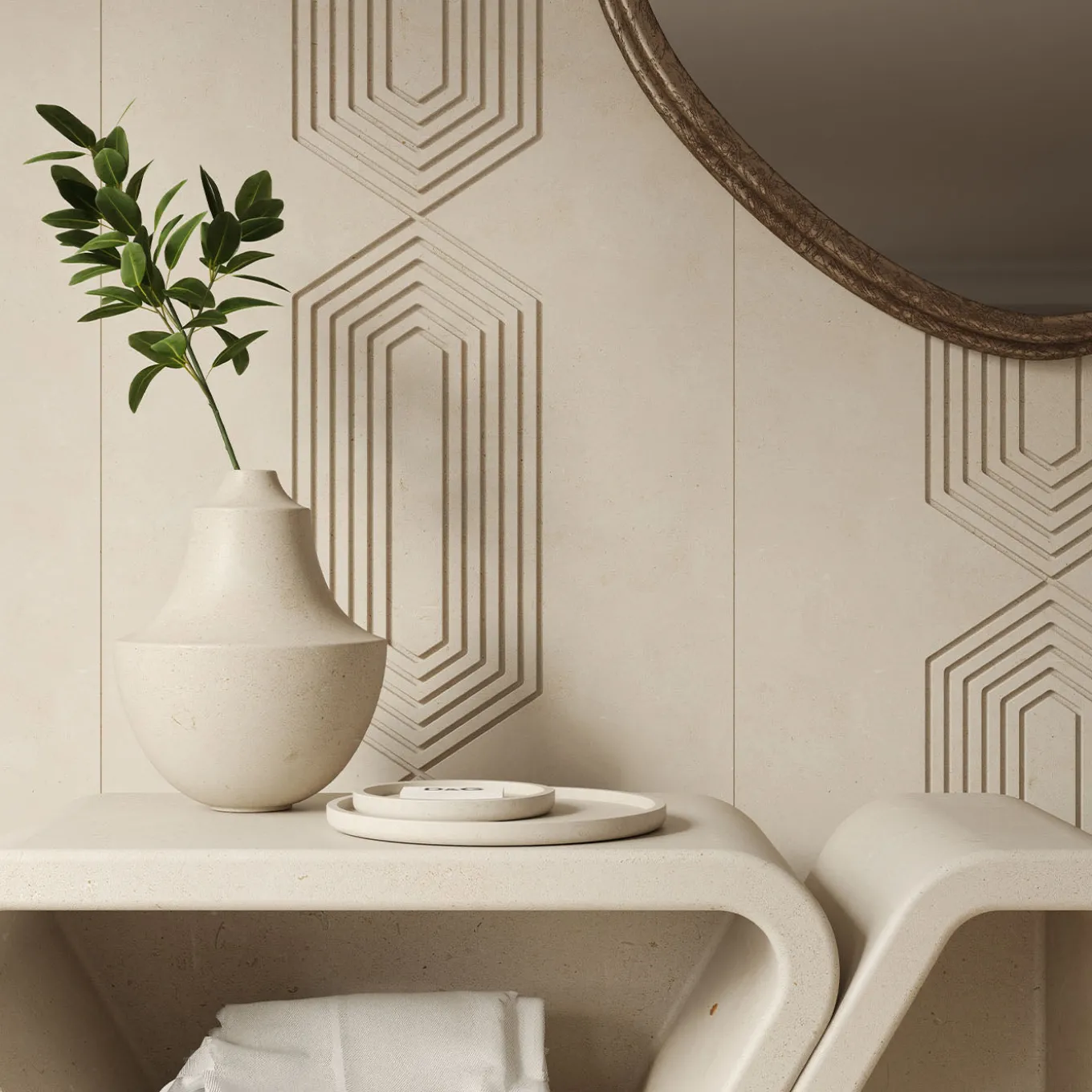 Messapo Modular Lecce Limestone Highboard by Noii Studio