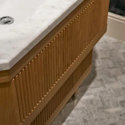 Metropolitan Essence Carrara Marble And Oak Wood Vanity Unit