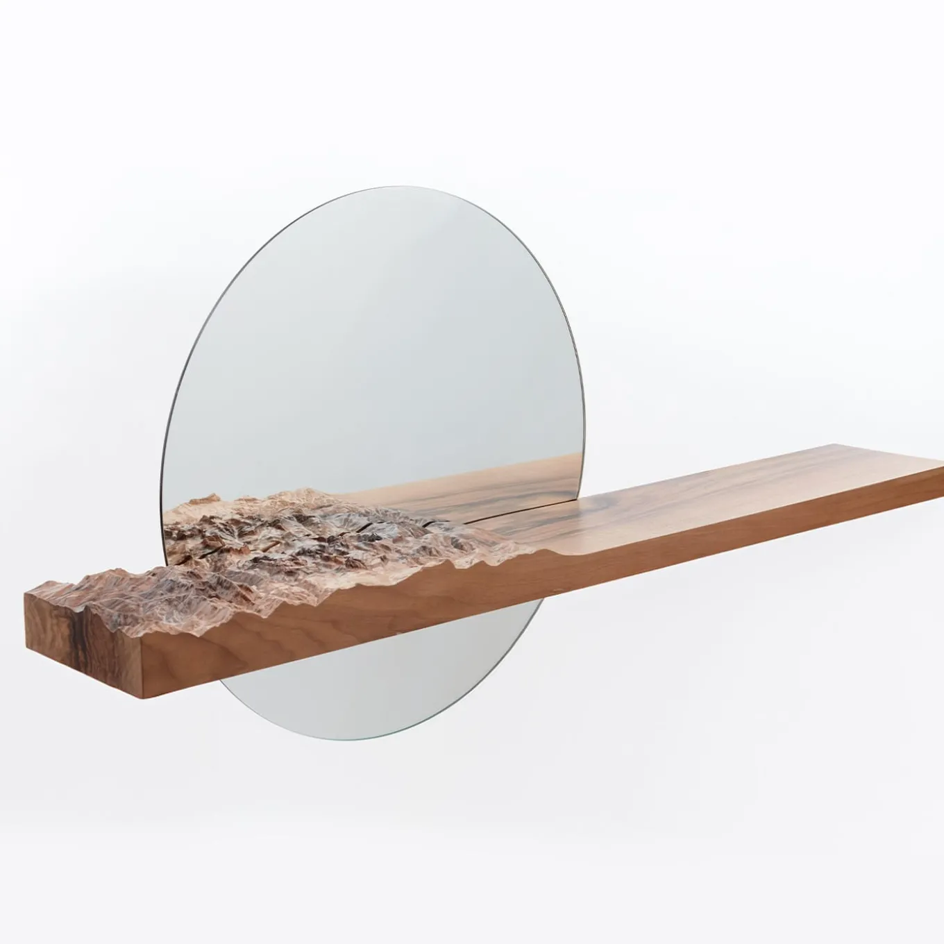 Mezzocielo Topographic Mirror with Shelf by Riccardo Vendramin