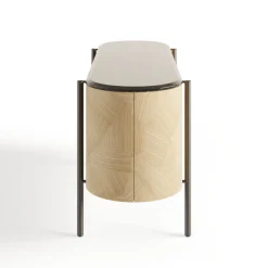 Mia 4-Door Curved Beige Sideboard