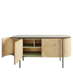 Mia 4-Door Curved Beige Sideboard