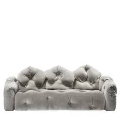 Michetta Three-seater Gray Velvet Sofa by Gaetano Pesce