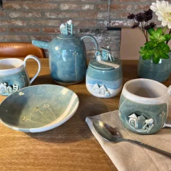 Micromondo Collection Pensiero Sospeso Light Blue Ceramic Teapot