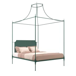 Mida Green Iron Canopy Double Bed