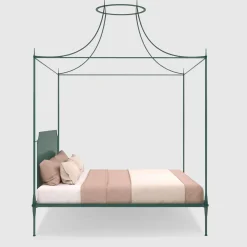 Mida Green Iron Canopy Double Bed