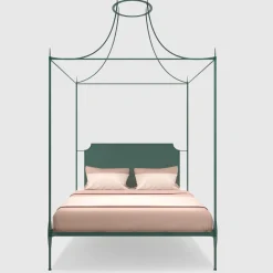 Mida Green Iron Canopy Double Bed
