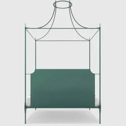 Mida Green Iron Canopy Double Bed