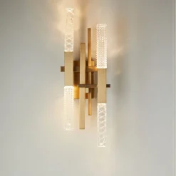 Mikado 4-Light Brass & Crystal Wall Lamp