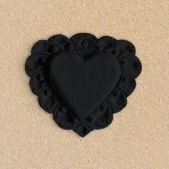 Milagros Sacred Heart Black Plaster Wall Sculpture
