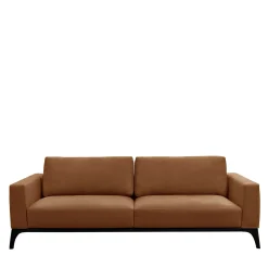 Milano Cookie-Brown Leather Sofa by Giuseppe Manzoni