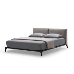 Milano King-Size Beige Leather Bed