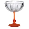 Milano Transparent & Orange Set of 6 Stem Cups