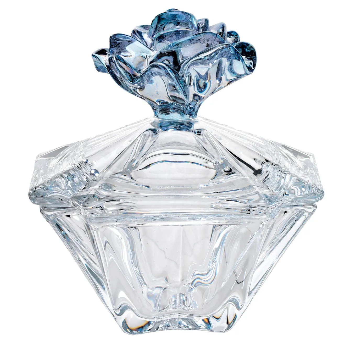 Milano Two-Toned Faceted Box with Flower-Shaped Knob #1