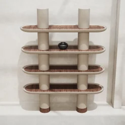 Mina 150 Greige 4-Shelf Bookcase