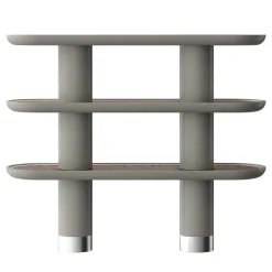 Mina 3.150 3-Shelf Stone Gray Bookcase
