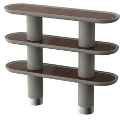 Mina 3.150 3-Shelf Stone Gray Bookcase