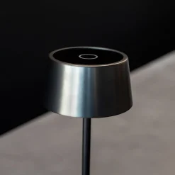 Mina Rechargeable Anthracite Finish Metal Table Lamp