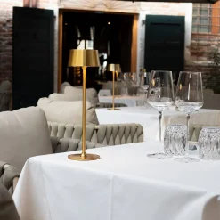 Mina Rechargeable Gold Finish Metal Table Lamp