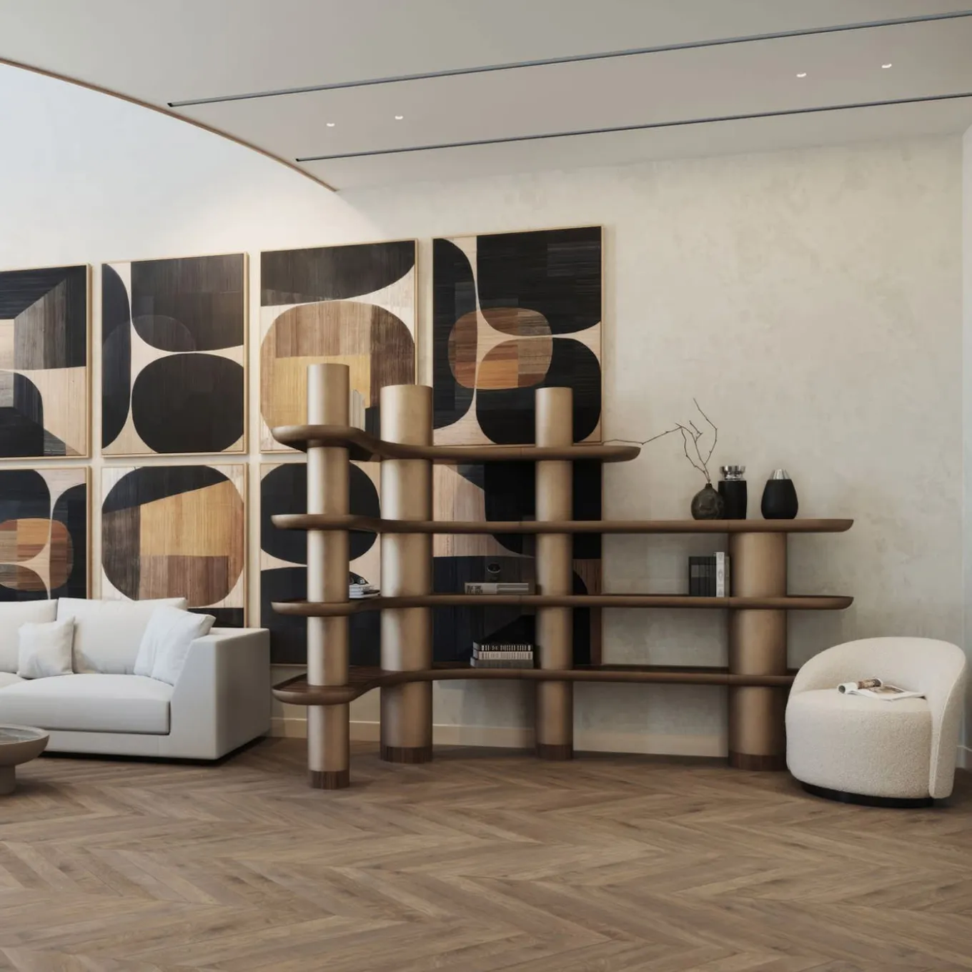 Mina Vintage Bronze Effect Bookcase