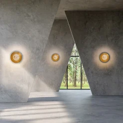 Mini Alabaster Moon Wall Sconce in Satin Brass