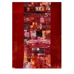 Mini Intarsio Red Velvet Hand-Painted Tapestry