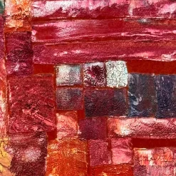 Mini Intarsio Red Velvet Hand-Painted Tapestry