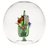 Mini Oasis Flowers Green Glass Sphere Figurine