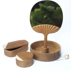 Mini Portrait Cherry Wood Oval Jewelry Box