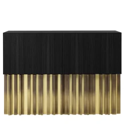 Mirage Vintage with Brass Handmade Sculpture Black Sideboard