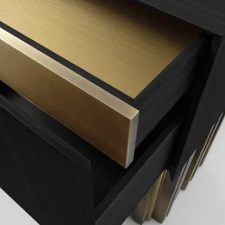 Mirage Vintage with Brass Handmade Sculpture Black Sideboard