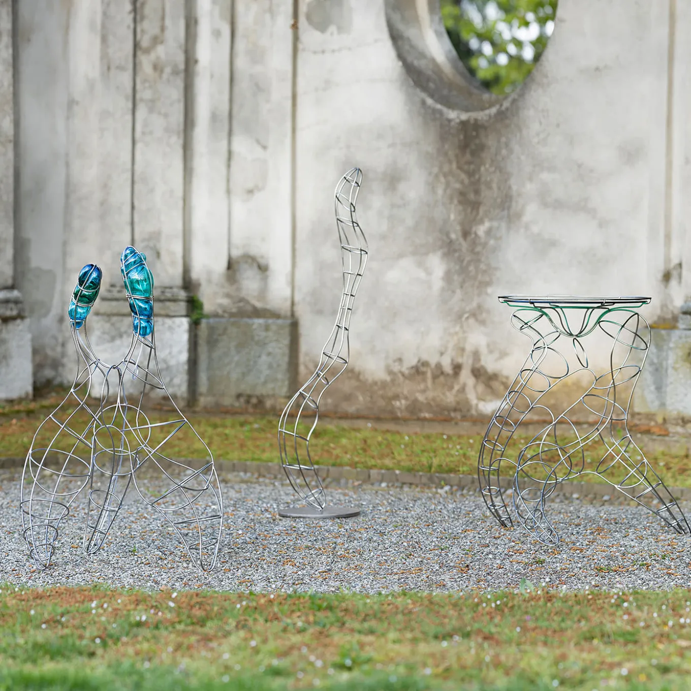 Miss Joushua Metal and Murano Glass Sculpture