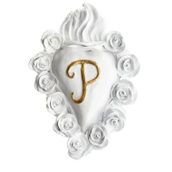 MISS WITH INITIAL WHITE CERAMIC HEART