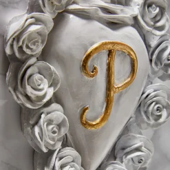 MISS WITH INITIAL WHITE CERAMIC HEART