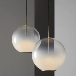 Misty Global Brass Blown Glass Led Pendant Light