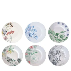 Mix & Match Set of 6 Polychrome Dessert Plates