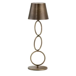 Mizar Rings Antiqued Brass Wireless Table Lamp by Itamar Harari