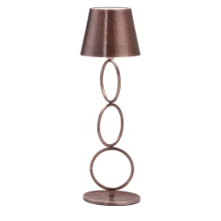 Mizar Rings Antiqued-Copper Wireless Table Lamp by Harari #2