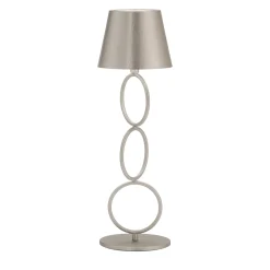 Mizar Rings Antiqued-Silver & Brass Wireless Table Lamp by Harari