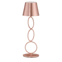 Mizar Rings Copper & Brass Wireless Table Lamp by I. Harari