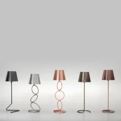 Mizar Rings Copper & Brass Wireless Table Lamp by I. Harari