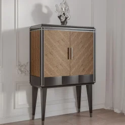 Mocha Eucalyptus Wood Bar Cabinet from Studio Privé Collection