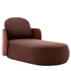 Mochi Brown Leather & Fabric Chaise Longue by Studiopepe