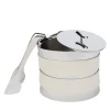 Modigliani Insulated Luna White Ice Bucket with Ice Tongs