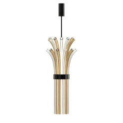 Modigliani 4-light Fumè and Crystal Clear Murano Glass Lamp