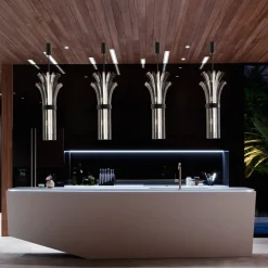 Modigliani 4-light Fumè and Crystal Clear Murano Glass Lamp