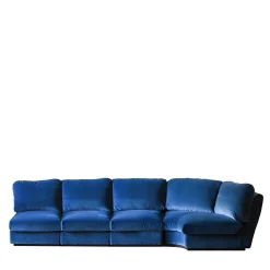 4-Module Blue Velvet Sofa